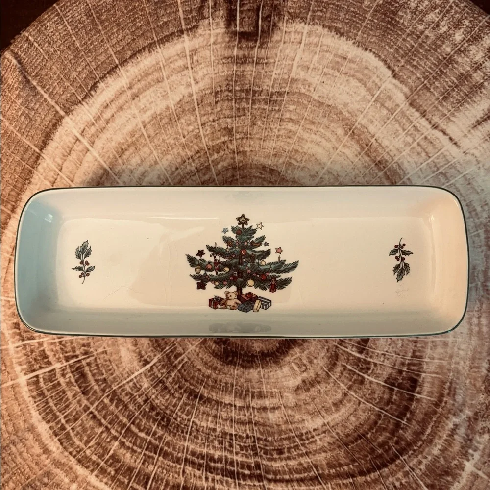 NIKKO CHRISTMASTIME Japan 9” Mint Cracker Rectangular Serving Tray - Picture 2 of 4